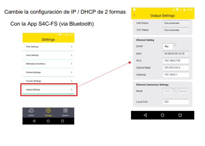 Explicación mediante imágenes sobre caudalímetros ModBus